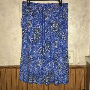 Blue & white floral lularoe flare skirt